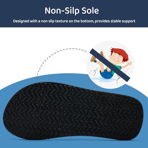 WateLves Kids Flip Flops Boys Girls Sandals Youth Big Kid Summer Slip on Thong Slide Sandals for Beach Pool Shower Little/Big Kid3