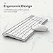 J JOYACCESS Wireless Keyboard and Mouse, Slim Wireless Keyboard Mouse with Numeric Keypad Compatible with iMac Mac PC Laptop Tablet Computer Windows (Silver White)
