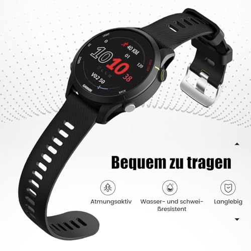 ANBEST 22mm Armband für Garmin Vivoactive 4/Forerunner 255/265/Venu 2, 22mm Silikon Quick Release Armband Kompatibel mit Gear S3/Huawei… – Ansicht 3