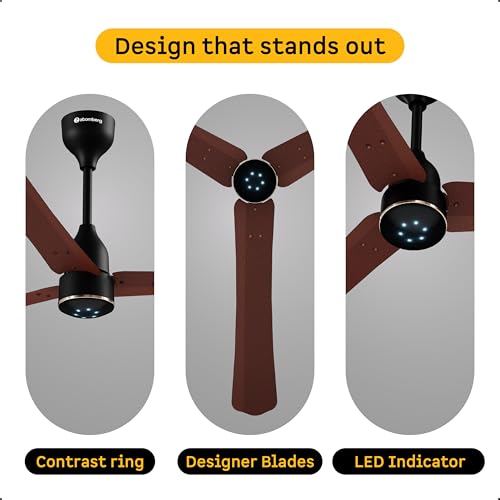 Image of atomberg Renesa Halo Smart Alexa Enabled 1200mm BLDC Ceiling Fan with Remote | BEE 5 star | High Air Delivery | Low noise | LED Speed Indicator | Sleek Design | | 3 Year Warranty |Copper Haze