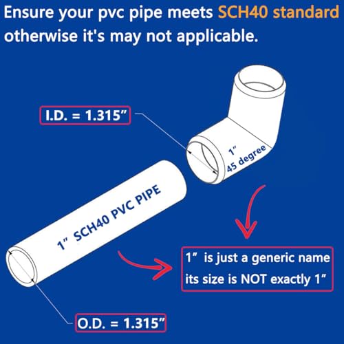 1 PVC Fittings 45 Degree, PVC Elbow 1 Inch For SCH40 PVC