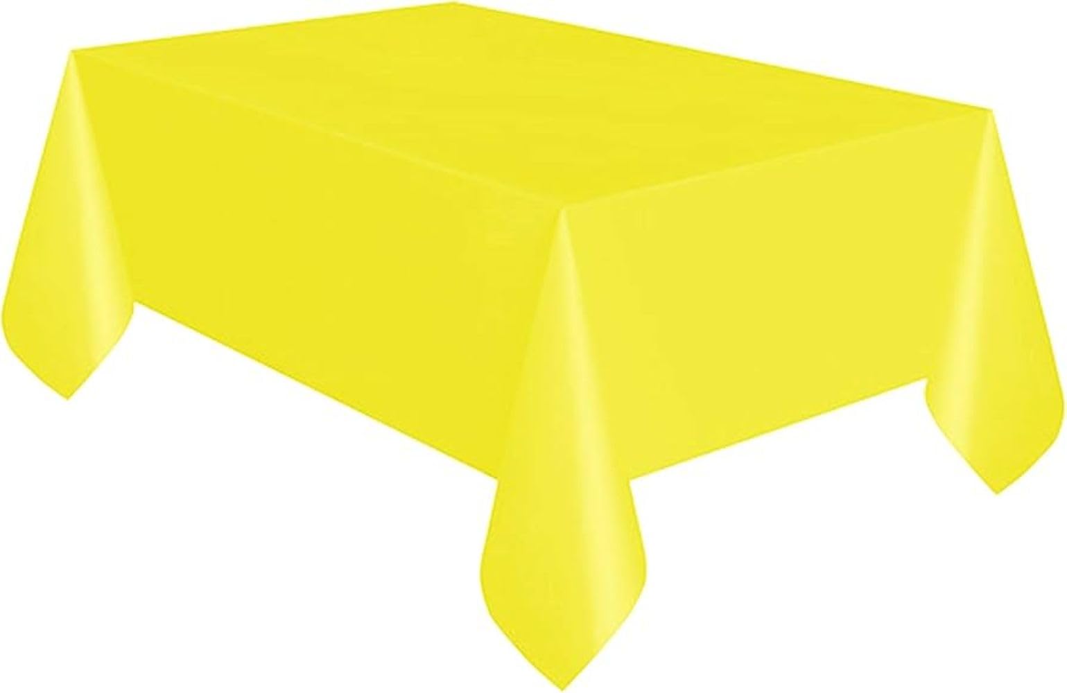 Sunflower Yellow Solid Rectangular Plastic Table Cover (54" x 108") 1 Count - Elegant Design & Premium Quality, Ideal For Parties, Events & Everyday Use