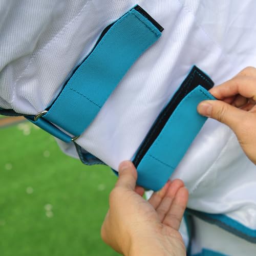 Image of LEAFOREST Horse Mesh Combo Fly Sheet with Adjustable Belly Guard and Detachable Neck Cover Lightweight and Breathable Protect Equines White 75 inch