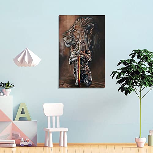Lion Woman Warrior, Woman Warrior Of God, Lion Of Judah, Religious Home Wall Art Deco Posters (2) Wall Art Paintings Canvas Wall Decor Home Decor Living Room Decor Aesthetic 24X36Inch(60X90Cm) Frame #TOP3