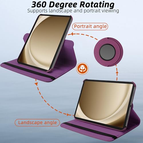 Image of TGK 360 Rotatable Flip Cover for Samsung Galaxy Tab A11+ Plus 11 Inch 2025 Case /Galaxy Tab A9 Plus 2023 (Purple)