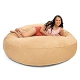 Jaxx 6 Foot Cocoon Large Bean Bag Chair for Adults, Camel