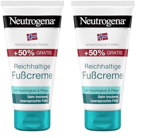 Neutrogena Reichhaltige Fußcreme, feuchtigkeitsspendende Fußcreme für sehr trockene Füße mit Glycerin, Allantoin & Panthenol, beruhigende Fußpflege Creme für spürbar geschmeidigere Haut (150 ml)