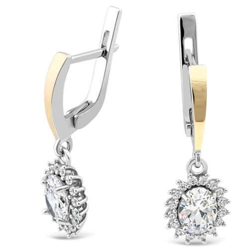 Boucles d'oreilles argent et or jaune 9 carats anti-irritation