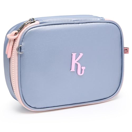 Estojo Kika Metalizado Box Organizador Feminino Menina (Azul)