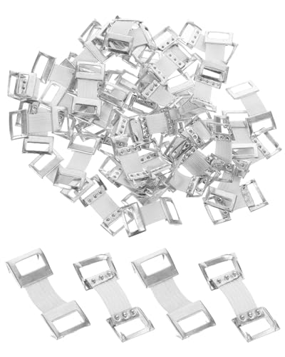 HUVZOR 50 Pièces Bande De Contention, Clips De Bandage Élastique,Clips Élastiques En Métal,Clips Élastiques En Métal,Clips De Fixation Remplaçables,Pour Différents Types De Bandages(Blanc)
