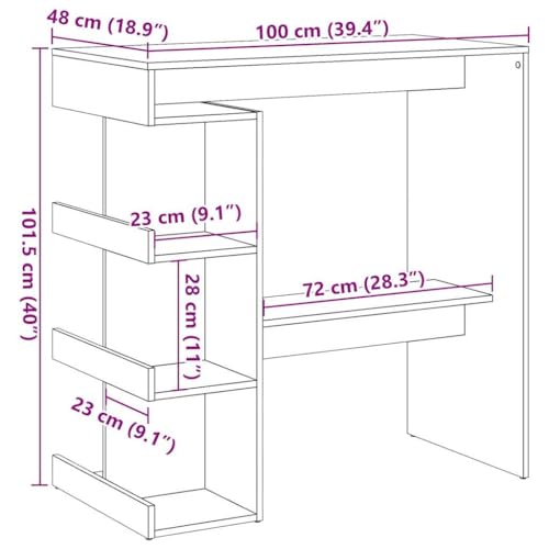 Table haute stable et durable en bois vieilli contre le désordre