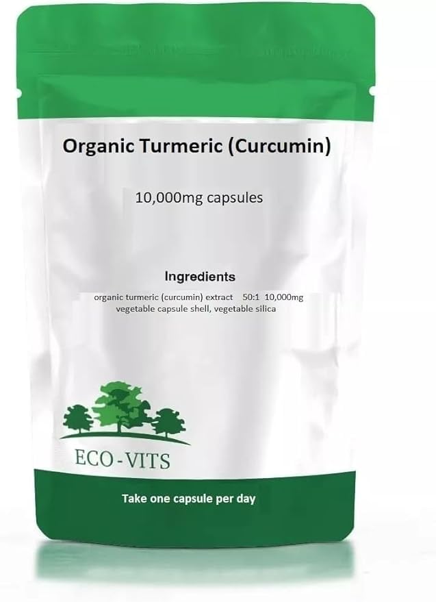 ECO-VITS Cúrcuma orgánica (curcumina) 10,000 mg 365 cápsulas