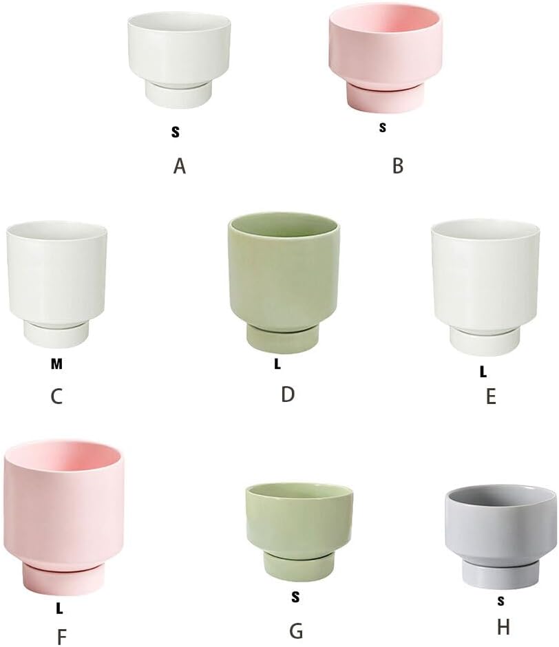 Ceramic Planter Pot,Flower Pots Lightweight Ceramic Planters for Indoor and Outdoor Durable Ceramics Ceramic Plant Pots Pot for Succulents, White, Small (Color : Gray, Size : Small)