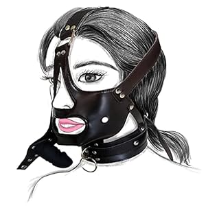 MFMYEE Bondage masker BDSM riem sleepketting, afneembare penisplug zwart, fetish penis knevel hoofdband siliconen dildo…
