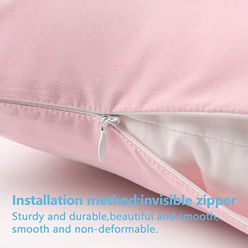 Image of TILLYOU Toddler Pillowcase 2 Pack with Zipper,Silky Soft Microfiber 13 inch x 18 inch Kids Travel Pillow Cases, Gray & Pink