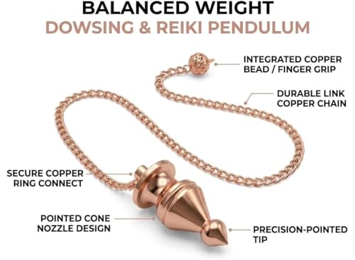 Image of Nozzle Design Copper Pendulum for Reiki Healing, Dowsing & Chakra Balancing - Balanced Meditation Tool for Divination & Energy Cleansing