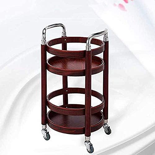 Carrito de bebidas de madera maciza con soporte para vino, carrito móvil de 2 niveles para bebidas y vino, perfecto para el hogar, cocina y hotel, estilo rústico