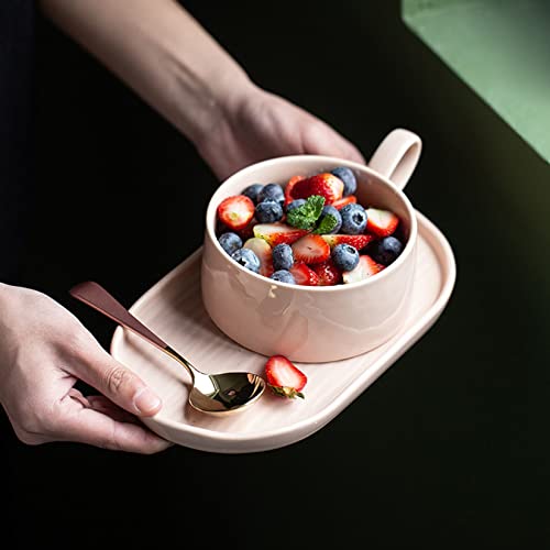 14 Oz Caneca De Sopa Soup Bowls Com Alças, Cerâmica Conjunto De Pratos De Café Da Manhã Adequado Par