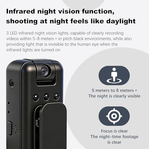 image for OQPECDP Mini Body Camera with Audio and Video Recording, Small Tiny We