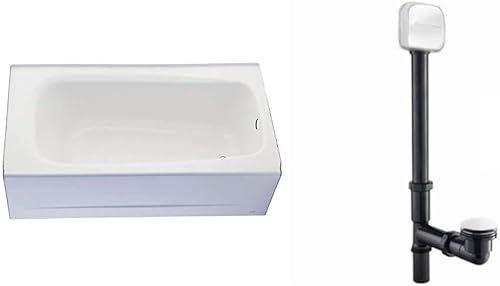 American Standard 2460002.020 Cambridge - Delantal, 59.8 x 31.9in, desagüe izquierdo en color blanco con desagüe profundo para remojo en blanco