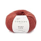 Wolle mit Seide rot zum Stricken oder Häkeln, Lacegarn Merino mit Seidenanteil
