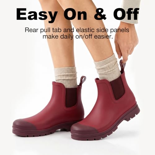 Image of planone Fashion Short Rain Boots for Women Waterproof Chelsea Ankle Boots