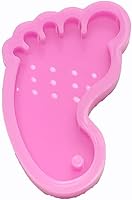 Vista 5 de Moldes de silicona con forma de pie de bebé brillante brillante para manualidades, llavero de bricolaje, molde de arcilla polimérica, colgante