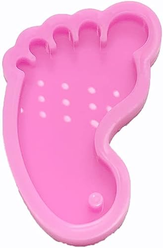 Miniatura 5 de Moldes de silicona con forma de pie de bebé brillante brillante para manualidades, llavero de bricolaje, molde de arcilla polimérica, colgante de