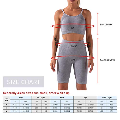 yeacher Conjunto de sutiã e shorts esportivos femininos com 2 peças ajustáveis espaguete acolchoado