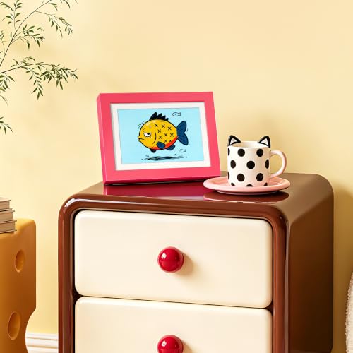 Image of upsimples 5x7 Picture Frame, Display Pictures 4x6 with Mat or 5 x 7 Without, Wall Hanging Photo Frames, Hot Pink, 1 Pack