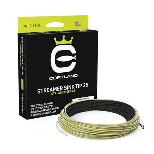 Cortland Streamer Sink Tip 25 Fly Line, Black/Sage 100ft, WFS/F 240