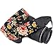 Wolven Pattern Cotton Camera Neck Shoulder Strap Belt Compatible for DSLR/SLR/Men/Women etc, Black Rose