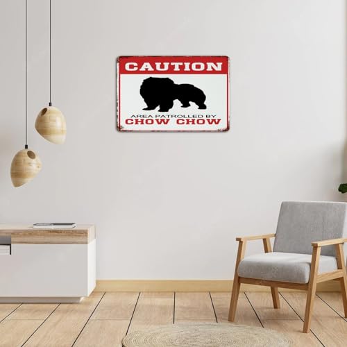 Affiche métal Chow Chow signalisation de précaution et décoration art - 5