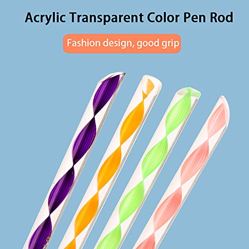 Jowoart Very Fine Tip Art Paint Brush Nylon Hair 9 Piece Watercolor Transparent Color Rod Hook Line Stroke Pen Drawing Supply thumb #5