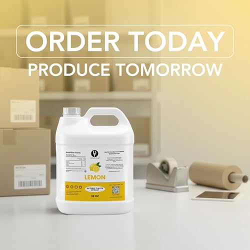Image of Dolce Flav Natural Lemon Flavoring Concentrate | Water Soluble | 32 Fl Oz