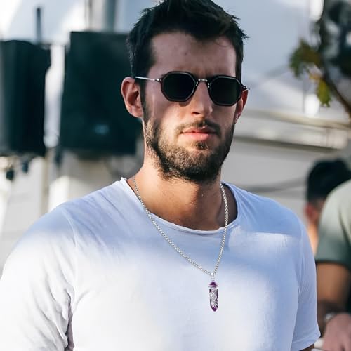 Black Obsidian Santa Muerte Necklace 925 Sterling Silver Grim Reaper Pendant Healing Crystal Point Skull Holy Death Necklace Amulet Protection Jewelry for Men Women4