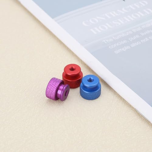 The Lord of the Tools 10 Stück Rändelmuttern M3x0,5mm Aluminiumlegierung mit Kragen Hoher Kopf Sackloch Rändelmuttern 10x10x12,05mm für Computergehäuse