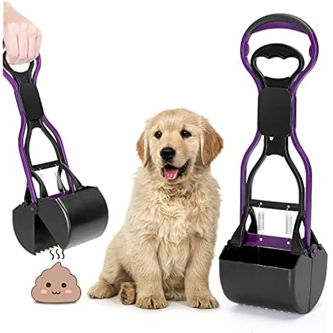 Nobleza Hundekotschaufeln, Pooper Scooper 38.5cm Hundekotschaufel Tragbar, Kotschaufel mit langem Griff für Hunde und Katzen, Einfach Nutzbarem Hebel und Hochdruck Feder Hundekotschaufel (M) Cover