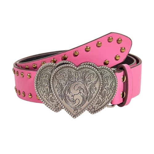 Women Western Belt Silver Buckle Leather Belt for Jeans Pants Cowgirls Cowboys Waist Belts for Men