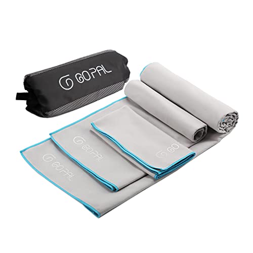Go Pal Microfiber Travel Towel A Set Of 3Pcs Super Absorbent, Quick Dry Camping Towel, Compact Microfiber Beach Towel For Gym Hiking Yoga Sports #TOP3