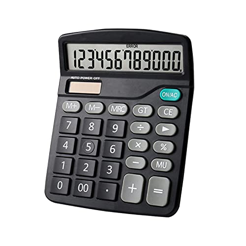 Calculadora de escritorio con función estándar con pantalla grande de 12 dígitos, batería solar dual para el hogar, oficina, negocios, uso básico