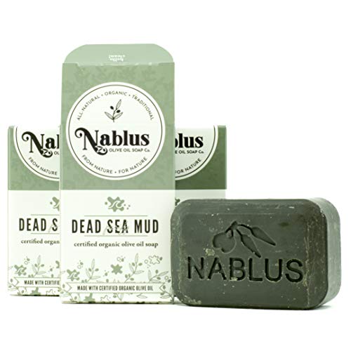 Nablus Certified Organic Olive Oil Dead Sea Mud Soap (Pack of 3)