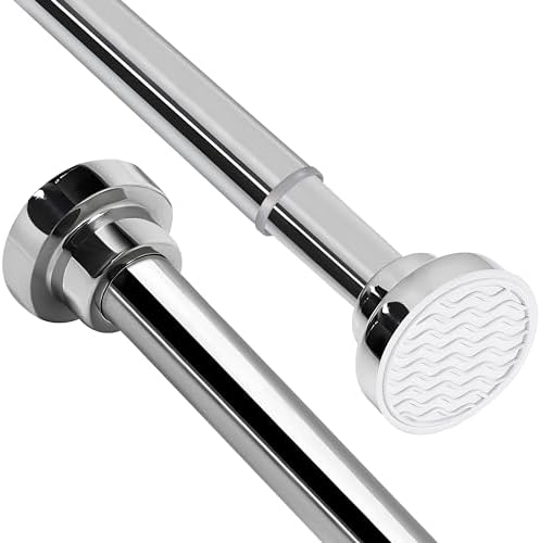 Stainless Steel Extendable Shower Curtain Rod Tension Pole, Net Voile ...