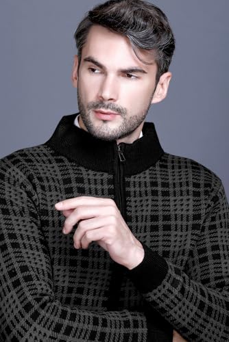 Image of GODFREY Full Sleeve Zipper Sweater for Man Winter Wear -Mens Woolen Sweaters Turtle Neck