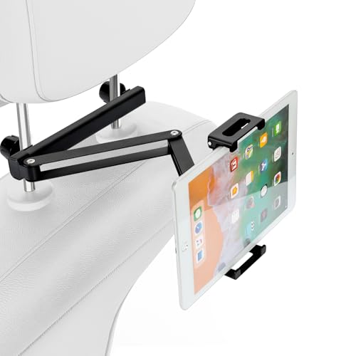 Cozary Soporte Tablet Coche Soporte para Tablet en el Coche 360°Rotación Universal para 6-12 Pulgadas Plegable con Brazo Extensible
