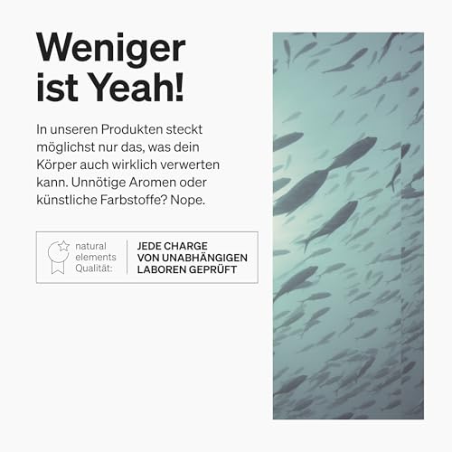 natural elements Omega 3 vegan aus Algenöl - 90 Kapseln - Hochdosiert mit hochwertigem EPA und DHA (in Triglycerid-Form) - Omega-3 für Veganer, Laborgeprüft, nachhaltig und von Natur aus schadstoffarm