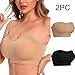 2 Pcs Strapless Bras for Women Large Bust Convertible Seamless Bra No-Slip Push-Up Support & All-Day Comfort Fit Beige