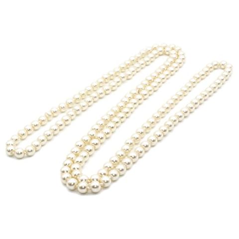 JSEA 57'' Simulated Glass Pearl Necklace Cover