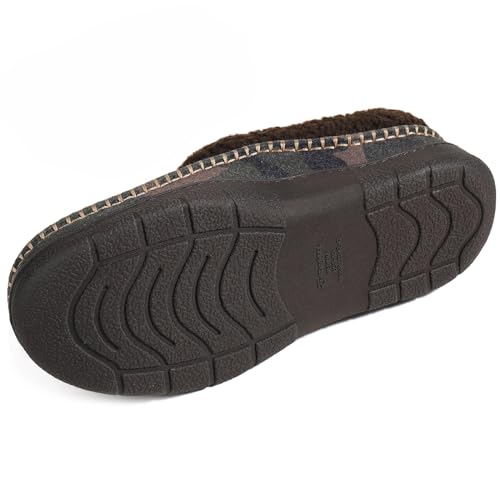 image for Zigzagger Men's Slip On Moccasin Slippers, Indoor/Outdoor Warm Fuzzy C