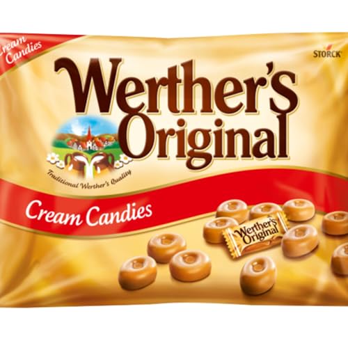 Werther's Original Cream Candies, Classic Buttery Caramel Treats, Gluten-Free & Vegetarian, 1 kg Sharing Bag (Pack of 1)